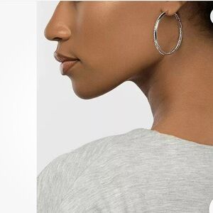Zaxie play it by ear pave hoop earrings